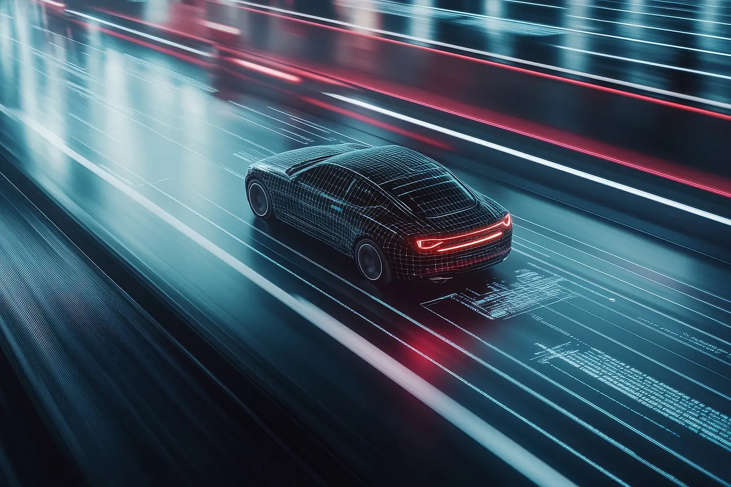  A connected car receiving over-the-air software updates, enhancing features and improving performance 