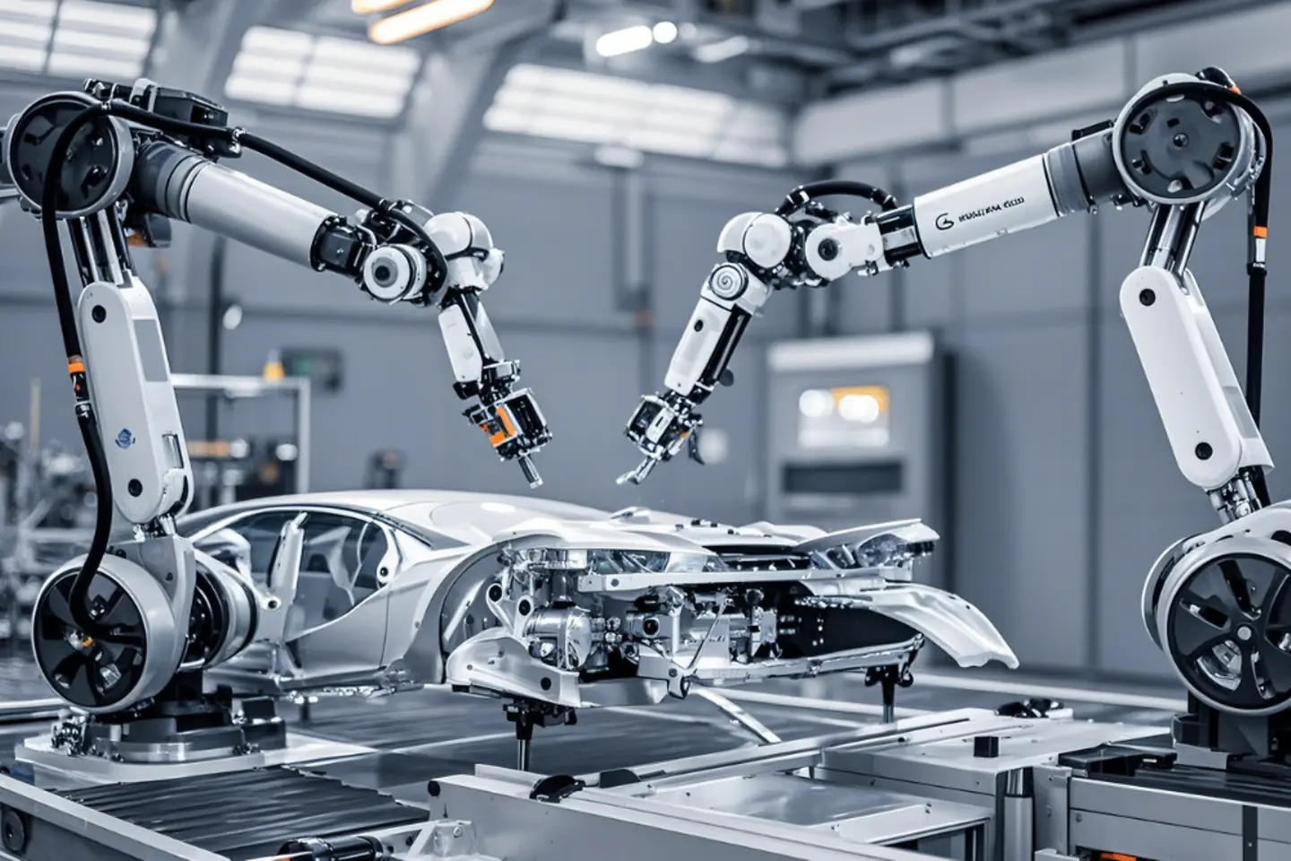 High tech robotic arms facilitation manufacturing