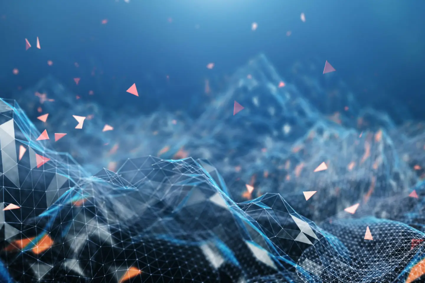 abstract blue topographic network structure 