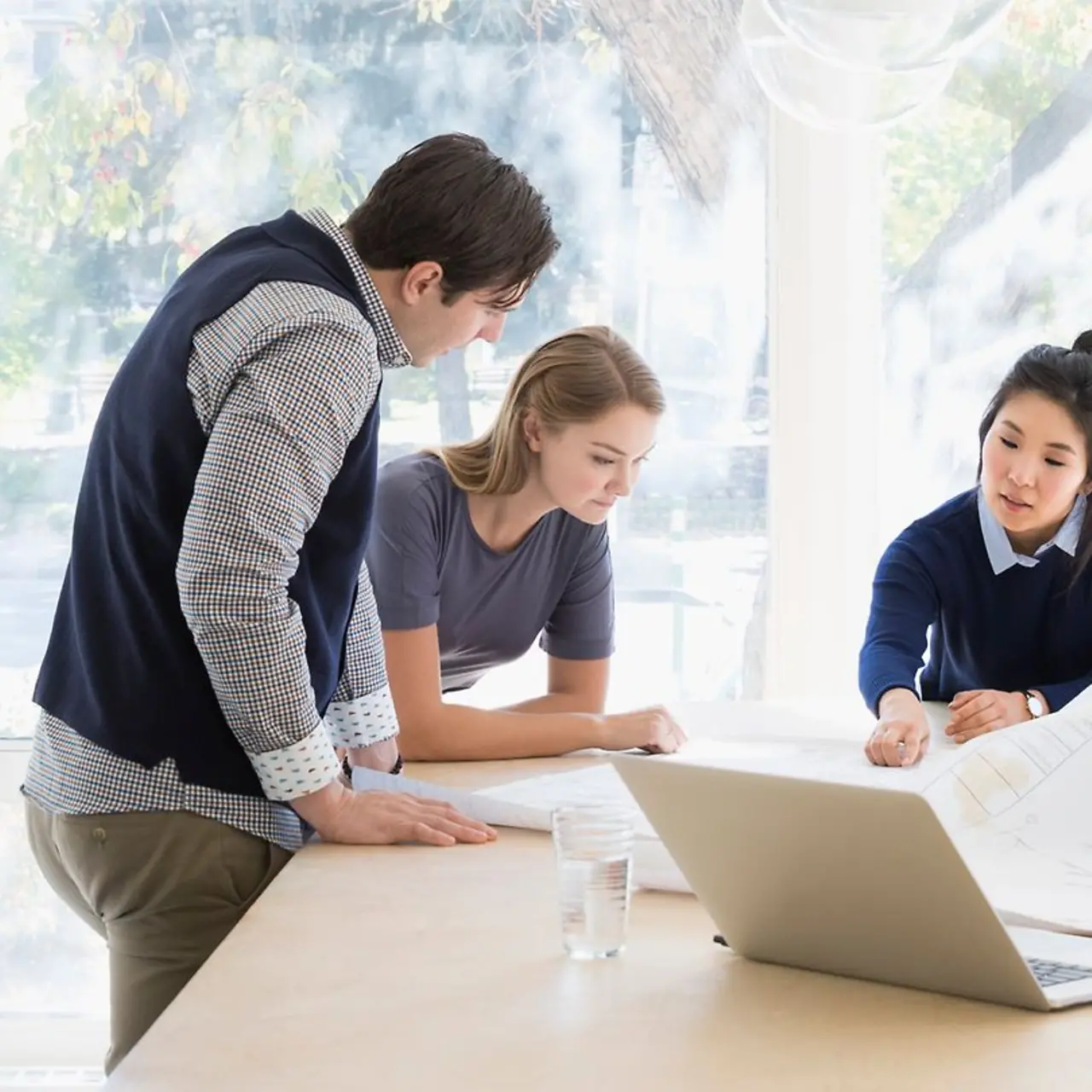Team during a conference in the meeting room
